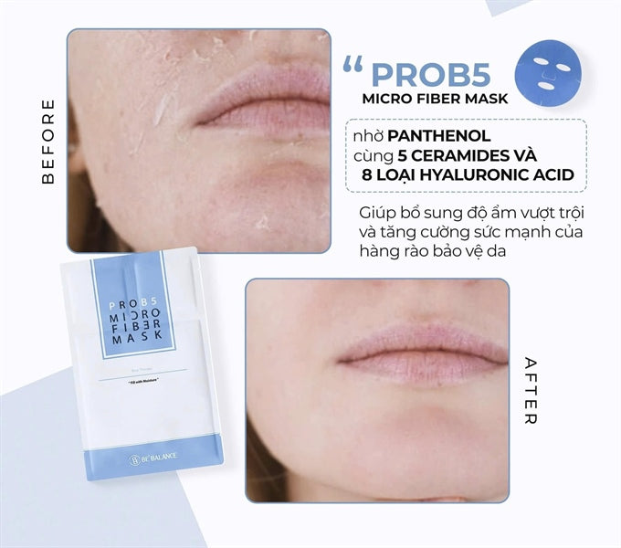 @ BEBALANCE - MICROFIBER Mask Xanh Dương PRO B5 Phục Hồi - 10 ea