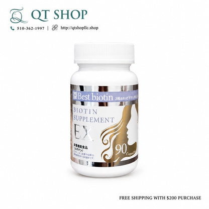 Viên Uống Mọc Tóc Best Biotin Supplement EX Japan - 90 viên - EXP 202906