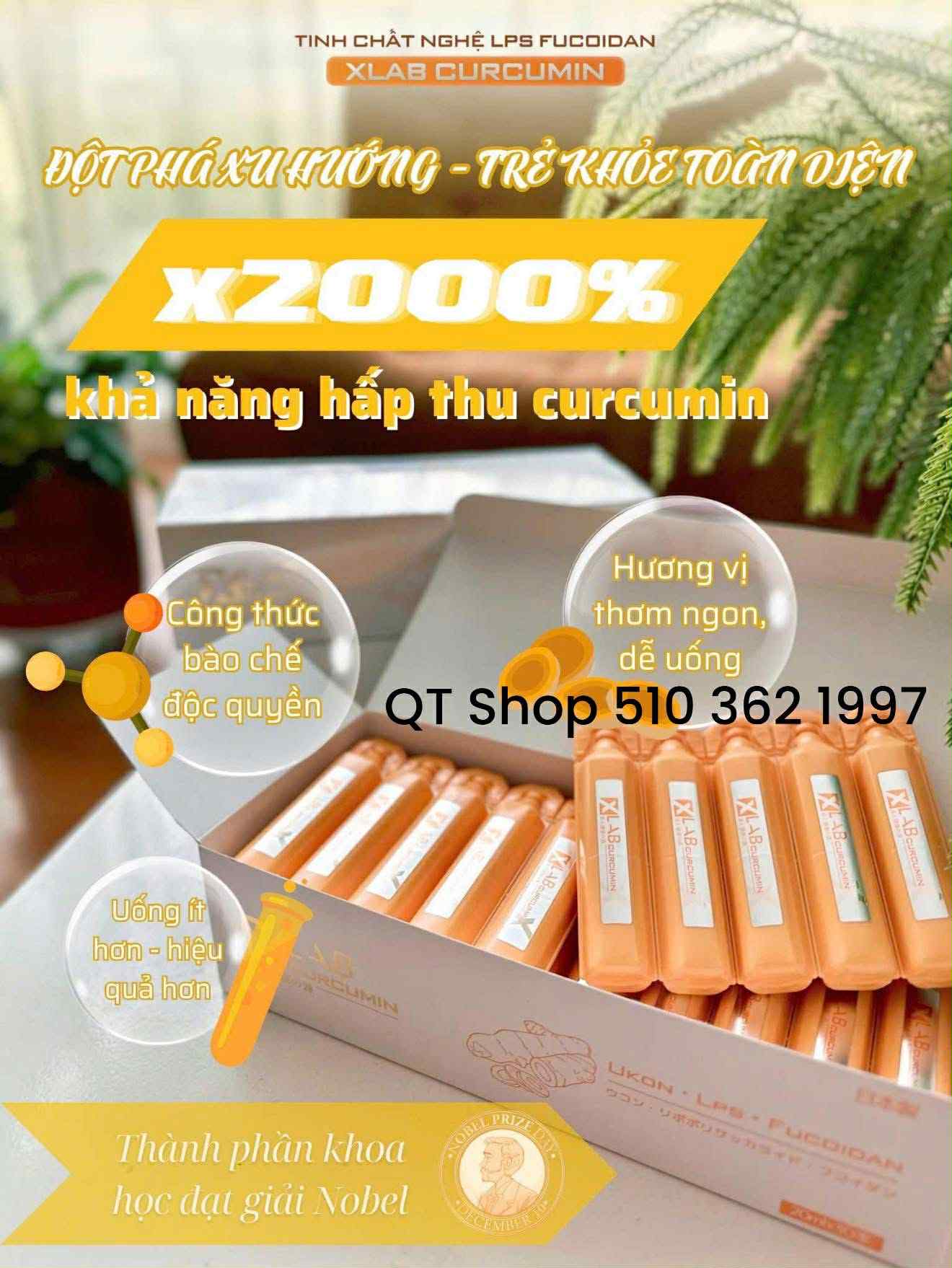 Tinh chất nghệ nano Xlab Curcumin Ukon LPS Fucoidan
