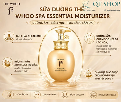 WHOO - Dưỡng Body Whoospa Essential Moisturizer 220ml - TÁCH SET - EXP 2029.04