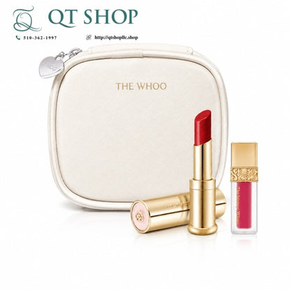 THE WHOO - Son Dưỡng Whoo màu Đỏ Rượu - tặng bóp Trắng kèm mini son Kem