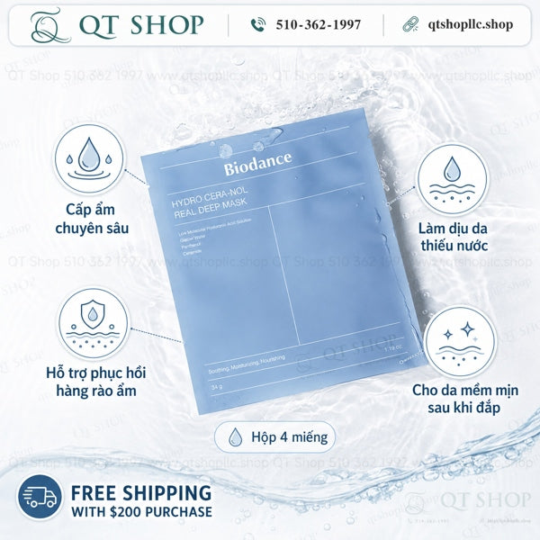 BIODANCE - Mặt Nạ Thạch HYDRO CERA-NOL REAL DEEP MASK - 4ea - XANH DƯƠNG