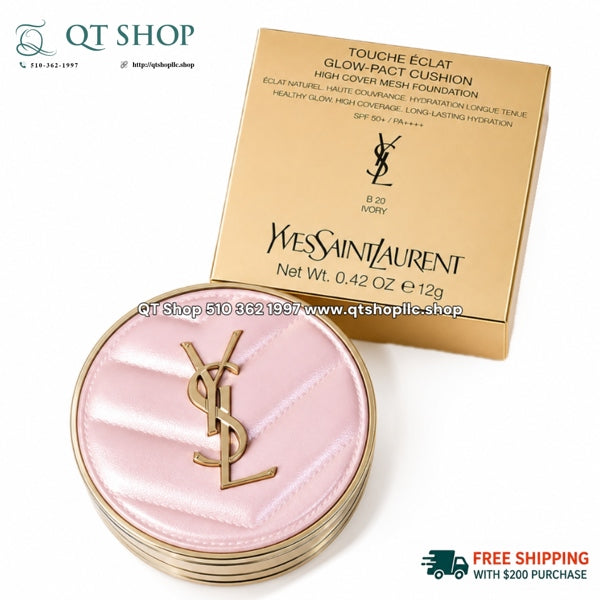 YSL - Touche Éclat Glow-Pact Cushion - #B20 Tông Tự Nhiên - 12g ( Vỏ Da Hồng)
