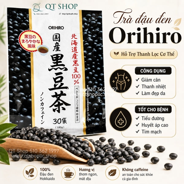 Trà Đậu Đen Hokkaido - Bịch 30 gói x 6 gr- Japan - EXP 2027.12