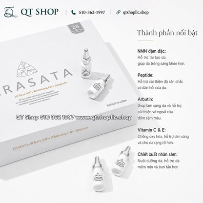 CRASATA - 28 days NMN Whitening - Set Serum NMN trắng da - 28 ống - EXP 202806