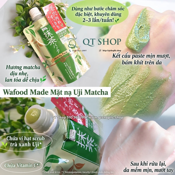 Mặt Nạ Trà Xanh PDC Wafood Made Uji Matcha Pack Japan - 170g