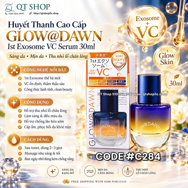 GLOW@DAWN - Huyết Thanh Cao Cấp 1st Exosome VC Serum Japan - 30ml