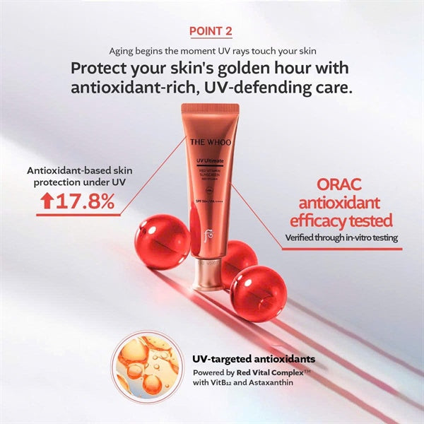 THE WHOO - Set KCN Whoo Đỏ UV Red Vitamin Sunscreen - 75ml - EXP 202806