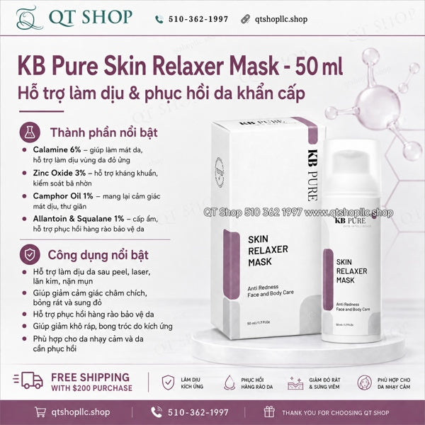 KB Pure - Skin Relaxer Mask 50ml - Kem Mặt nạ phục hồi & làm dịu da khẩn cấp