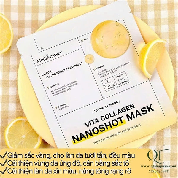 MEDIANSWER - Mặt Nạ Thạch Vita Collagen Nanoshot - VÀNG - 5 ea