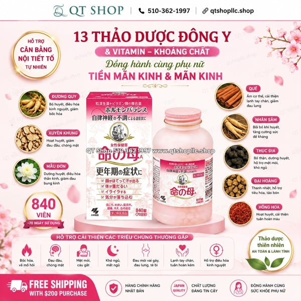 Viên Uống Nội Tiết Tố - JP - 840 viên - EXP 202710