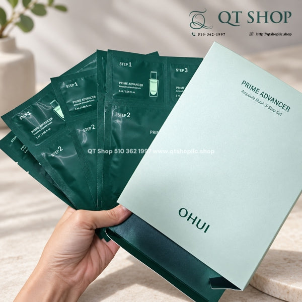 OHUI - Mặt Nạ Ohui Xanh Prime Advancer Ampoule Mask 3-Step Set - 8ea - EXP 202702