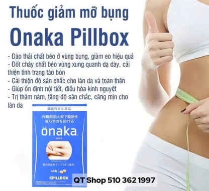 BỎ HỘP - Viên Uống Giảm Mỡ Bụng Onaka Japan - 60 viên - EXP 202901