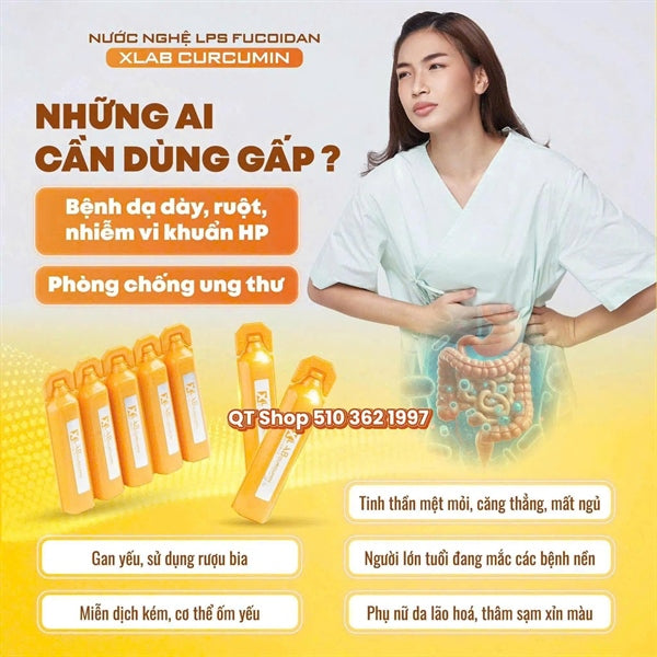 XLAB - Nghệ Nước Nano Curcumin Ukon LPS Fucoidan Japan - 30 ống x 20 ml - EXP 202708