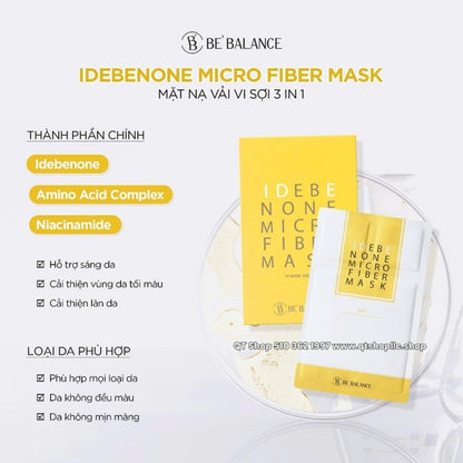 @ BEBALANCE - IDEBENONE MICROFIBER Mask Màu Vàng - Trắng Da - 10 ea