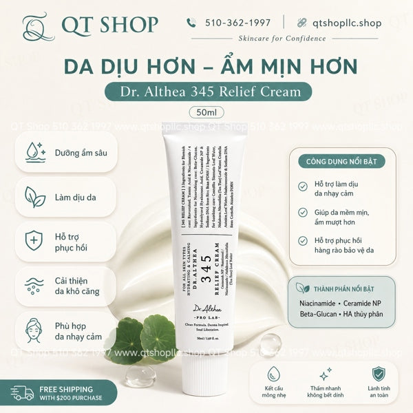 DR. ALTHEA - Kem Dưỡng Phục Hồi 345 Relief Cream 50ml - EXP 20290313