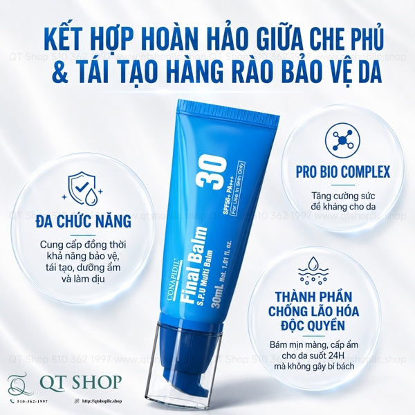 Pharmesthetic - CONAPIDIL Final Balm 30 SPF 50+ PA+++ - KCN Đa Năng Bảo Vệ Phục Hồi 30ml - EXP 202806