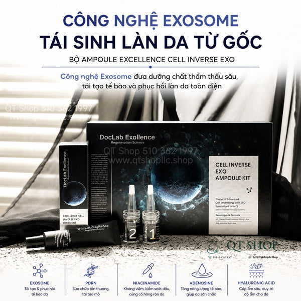 DOCLAB - Exollence Cell Inverse Exo Ampoule Kit - Tế Bào Gốc TBG Human - 4 ống tặng Kem 20g - EXP 20261120