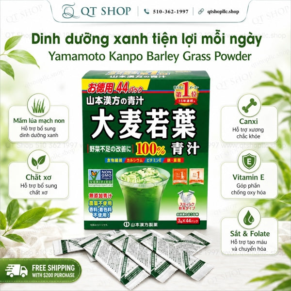 Bột Mầm Lúa Mạch Non Nhật Bản Grass Barley Japan - 44 gói - EXP 202901