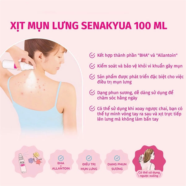 KOBAYASHI - Xịt Mụn Lưng Senacure Japan - 100ml - EXP 202806