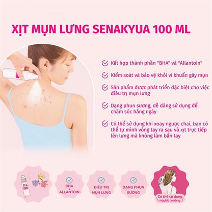 KOBAYASHI - Xịt Mụn Lưng Senacure Japan - 100ml - EXP 202806
