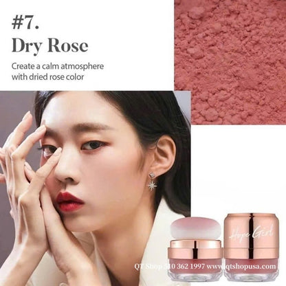 HOPEGIRL - Phấn Má Hồng 3D Powder Blusher - Màu #07 Dry Rose - EXP 20271110