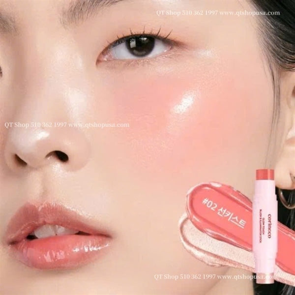 CORINGCO - Thỏi má hồng 2 đầu Glow Touch Rouge - Màu #02 Sunkissed