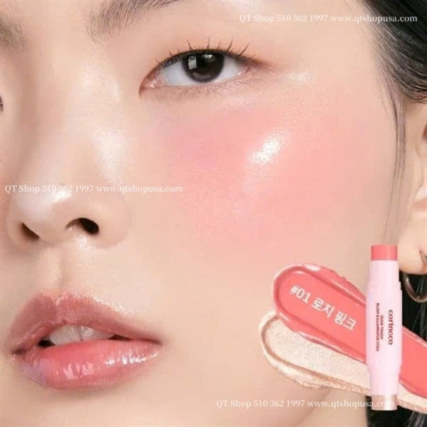 CORINGCO - Thỏi má hồng 2 đầu Glow Touch Rouge - Màu #01 Rose Pink