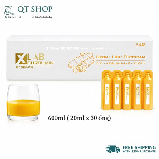 XLAB - Nghệ Nước Nano Curcumin Ukon LPS Fucoidan Japan - 30 ống x 20 ml - EXP 202708