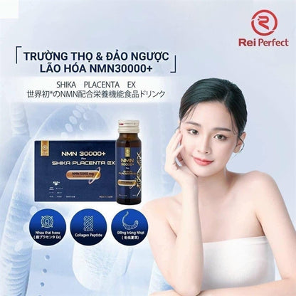 Combo 3 tặng 1 - NMN 30000+ Shika Placenta Ex , exp 20261127