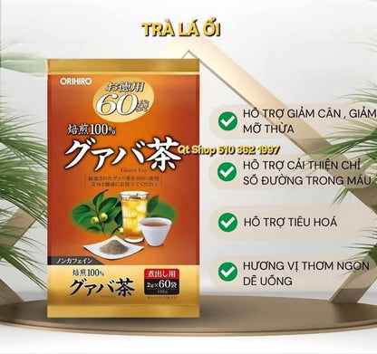 ORIHIRO - Trà Ổi Orihiro Hỗ trợ giảm cân - 60 gói - Japan - EXP 202808