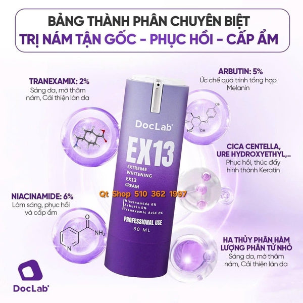 DOCLAB - Kem Trị Nám Extreme Whitening EX13 Cream - EXP 202711