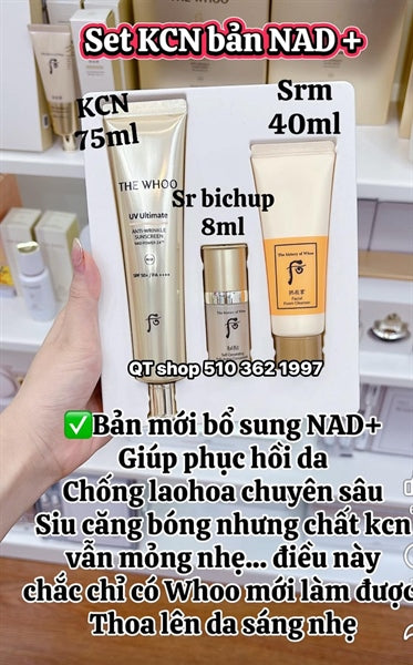 Set KCN Whoo Vàng Mới NAD - Anti Wrinkle - Upsize 75ml - EXP 202903