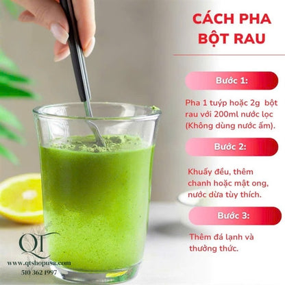 RÁCH HỘP - Bột Rau Má Không Đường VN - 15 gói x 3gr - EXP 202703