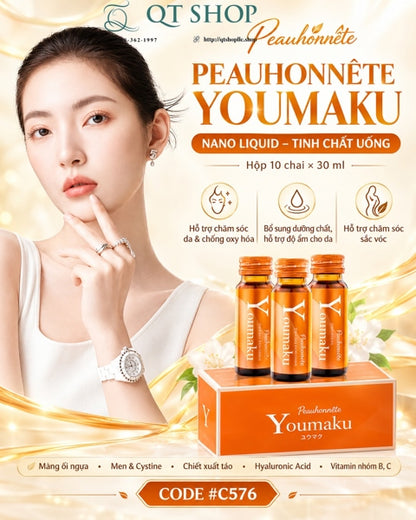 Peauhonnete - Nước Uống Collagen TBG Youmaku Stem Cell Nano Liquid (10 chai x 30ml) - EXP 2027.04