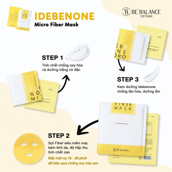 @ BEBALANCE - IDEBENONE MICROFIBER Mask Màu Vàng - Trắng Da - 10 ea
