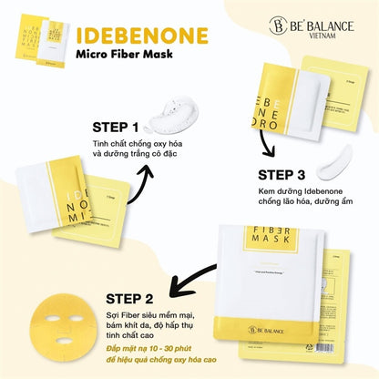@ BEBALANCE - IDEBENONE MICROFIBER Mask Màu Vàng - Trắng Da - 10 ea