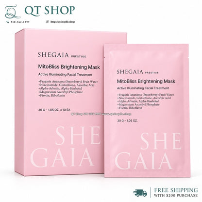 SHEGAIA - Mặt Nạ Mitobliss Brightening Mask - 10ea - Hồng - EXP 202903
