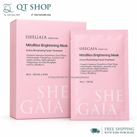 SHEGAIA - Mặt Nạ Mitobliss Brightening Mask - 10ea - Hồng - EXP 202903