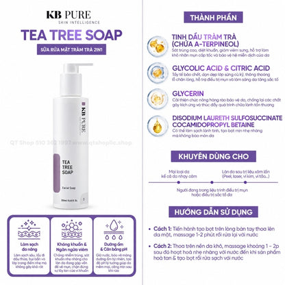 KB PURE - SRM Sữa Rửa Mặt Tea Tree Soap - 250ml NEW - EXP 202805