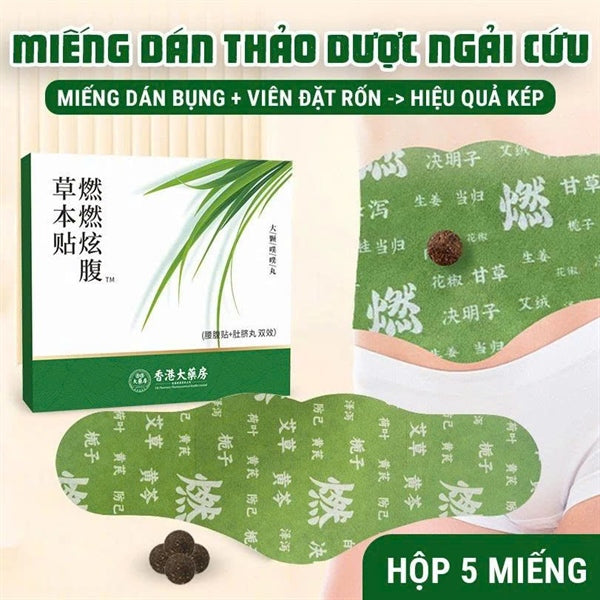 Miếng Dán Ngải Cứu Tan Mỡ Bụng - 5 miếng - EXP 2028