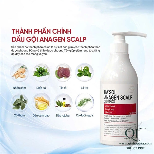 HA'SOL - Dầu gội Anagen Scalp Shampoo - 500g - EXP 202811