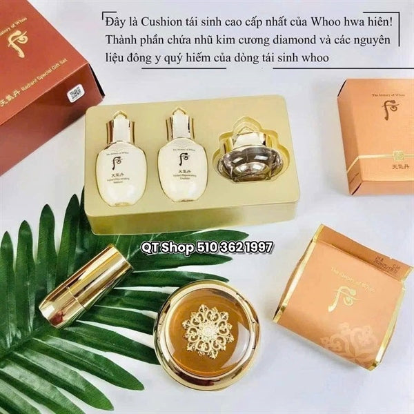 THE WHOO - Phấn Cushion Hoa Hiên - Tone 21 kèm set quà