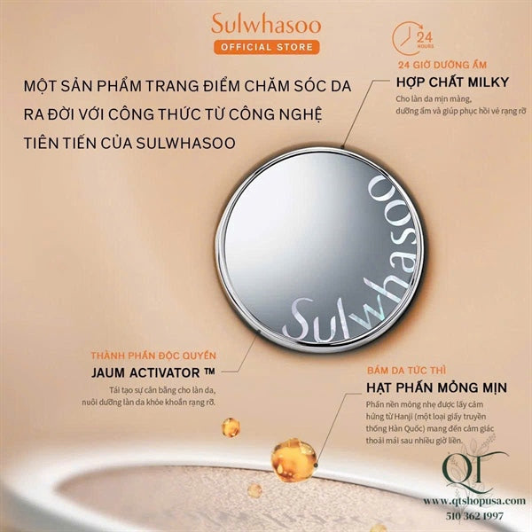 Phấn Cushion Sulwhasoo - Tông 21- Set 80$
