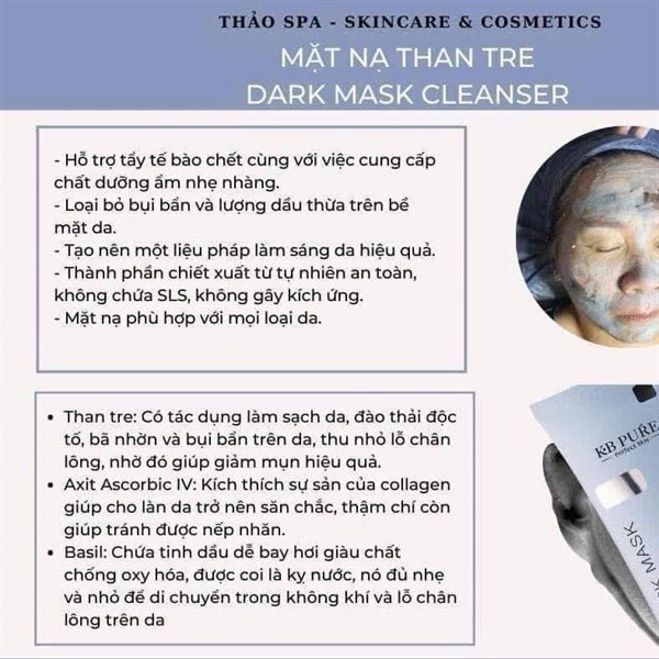KB Pure - Dark Mask Detoxygen Mask Thải Độc - Xanh - Da dầu mụn