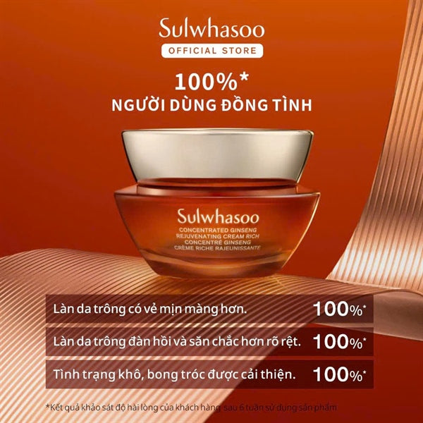 SULWHASOO - Mini Kem Sâm Concentrated Ginseng Rejuvenating Cream Rich - 10 ml - EXP 20280427