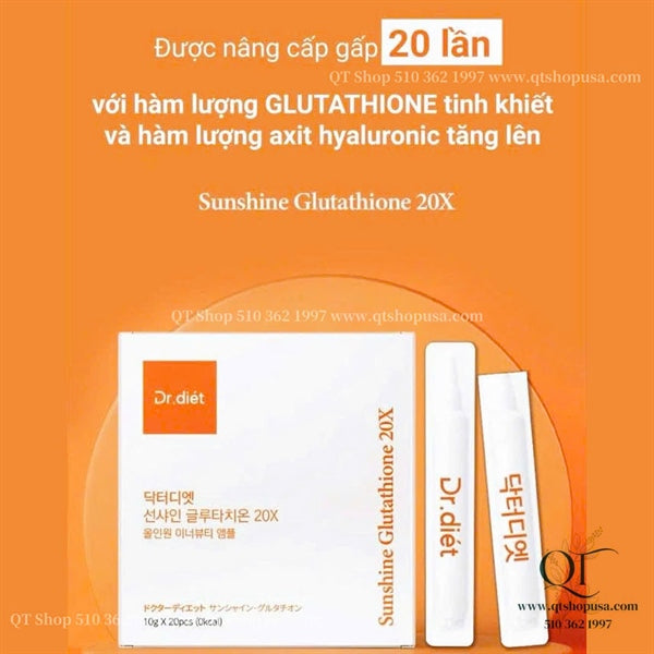 DR.DIET - Nước uống trắng da Sunshine Glutathione 20X - 20ea - EXP 202802