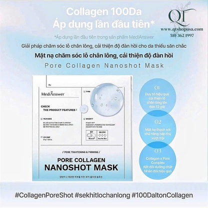 MEDIANSWER - Mặt Nạ Thạch Pore Collagen Nanoshot - XANH DƯƠNG - 5 ea