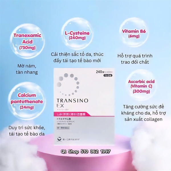 Viên Uống Transino EX - 240 viên mẫu mới - Japan - EXP 202708