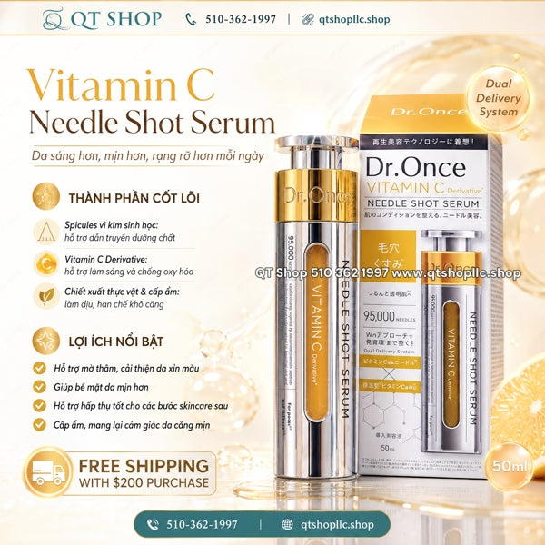 DR.ONCE - Tinh Chất Vi Kim Vitamin C Derivative Needle Shot Serum (Màu Vàng) - 50ml